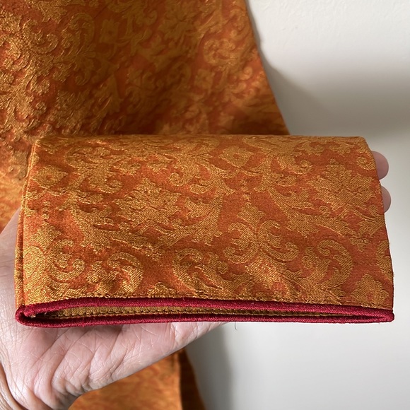 Damask embroidery design orange kurta for men - Picture 5 of 5